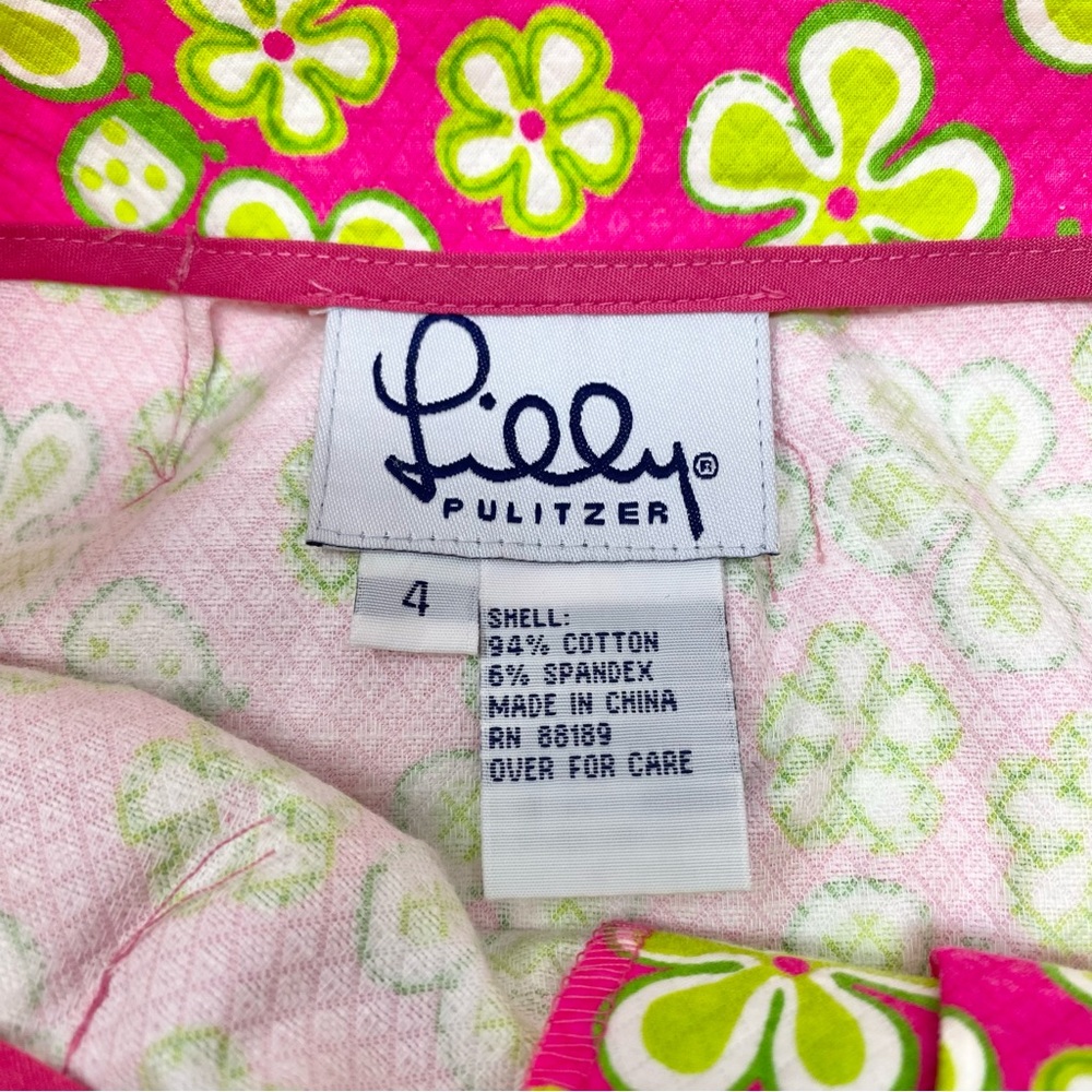 Lilly Pulitzer Rare Pink Green Dune Buggy Mini Skirt Size 4 Barbiecore Stretch - Picture 7 of 8
